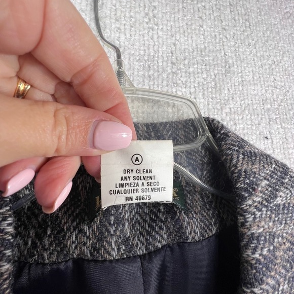 Harve Benard Wool Herringbone Blazer Jacket Womens 10 Gray Career Classic - Picture 11 of 11